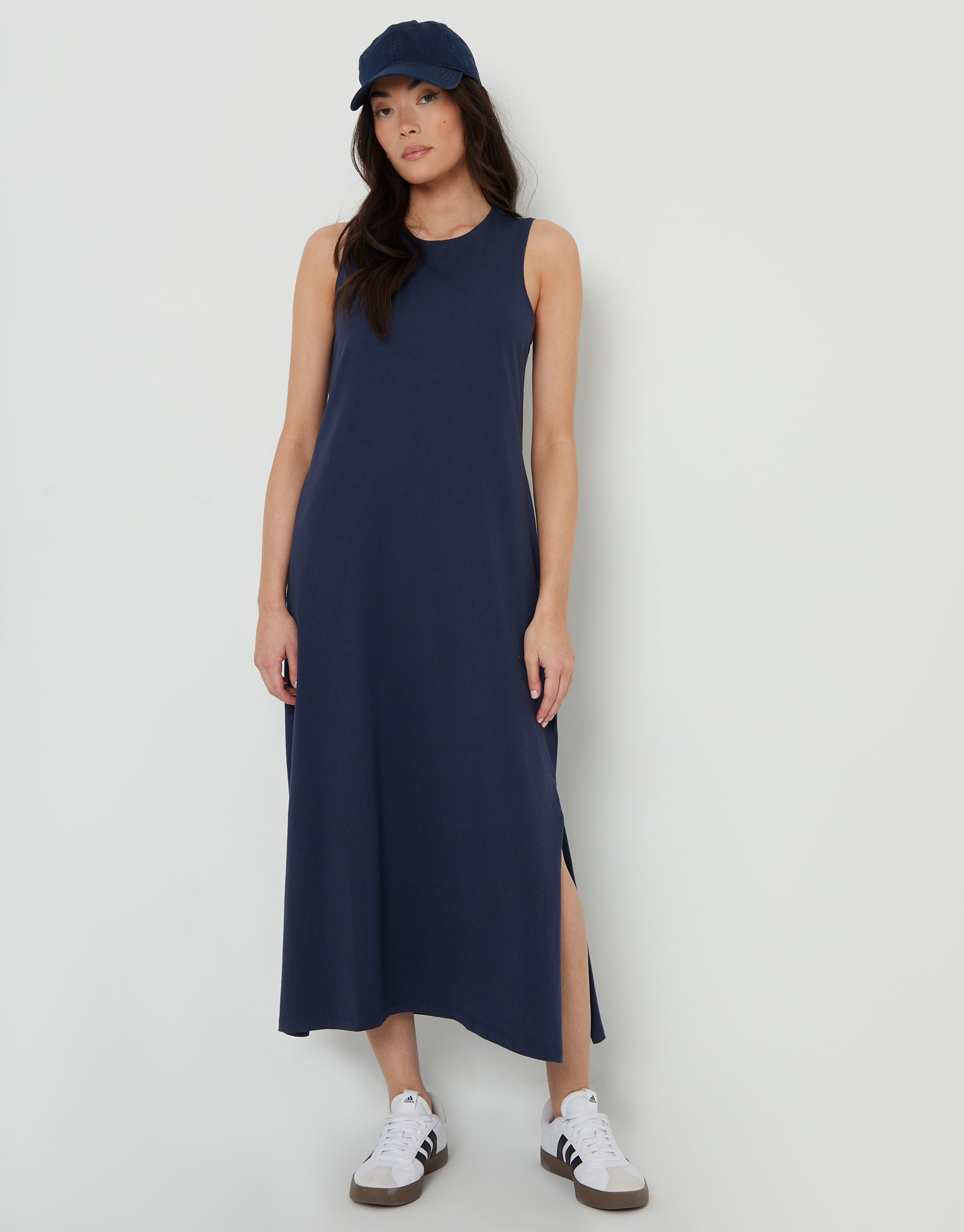 TBLA09293LadiesSueSleevelessJerseyMidiDress-Navy_A