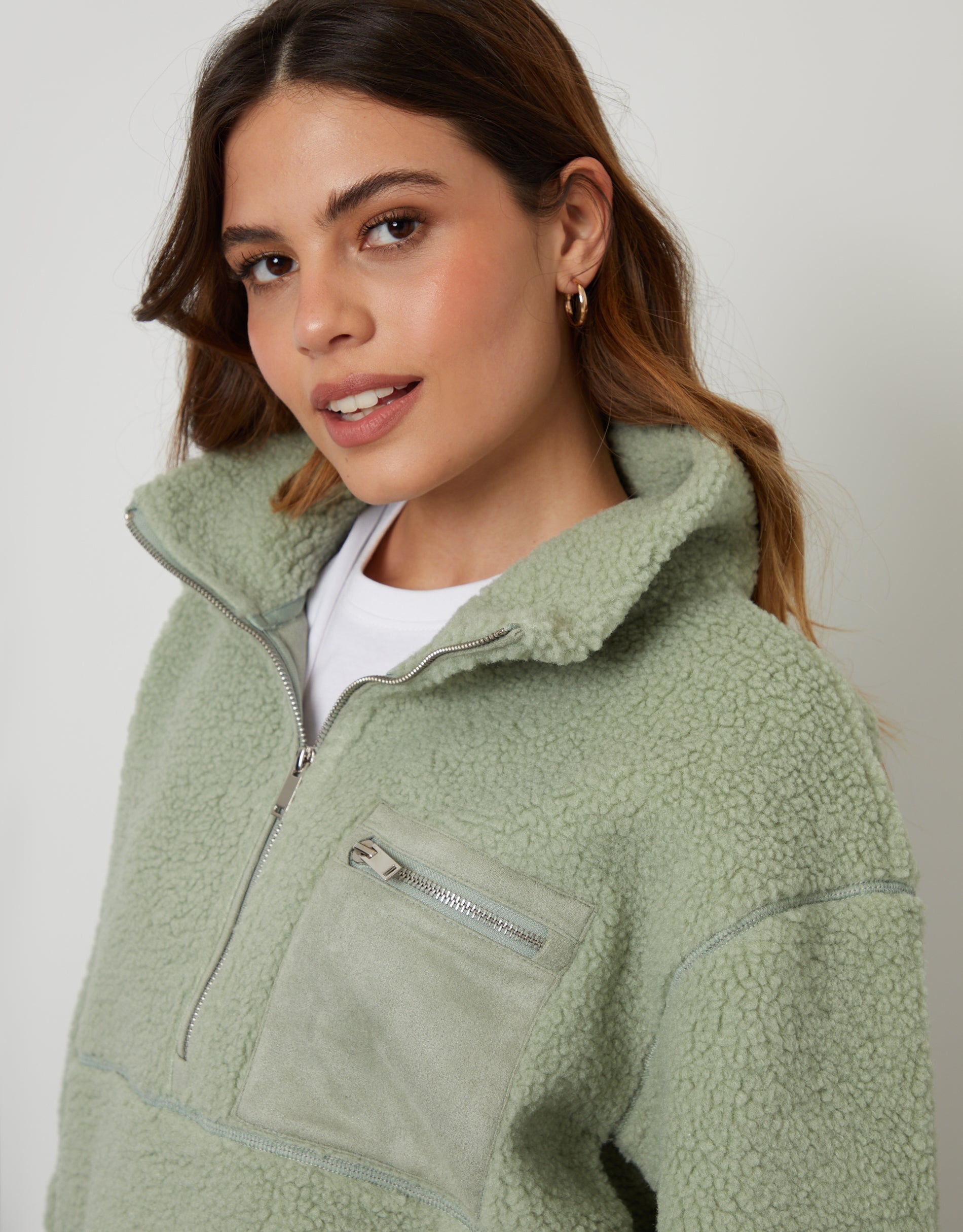 TBLF09574ALadiesSianOverheadBorgHalfZipFleece-Sage_D