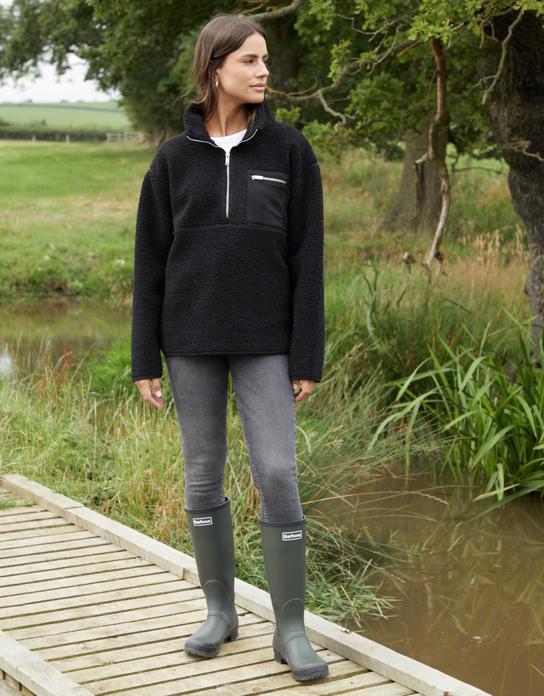 TBLF09574BLadiesSianOverheadBorgHalfZipFleece-Black_c lushgurl